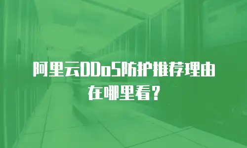 阿里云DDoS防护推荐理由在哪里看？