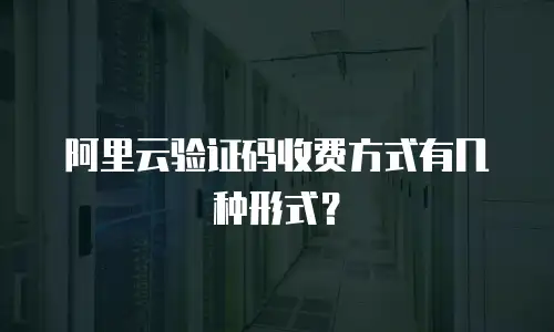 阿里云验证码收费方式有几种形式？
