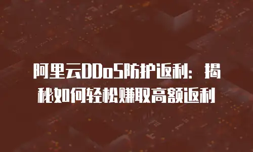 阿里云DDoS防护返利：揭秘如何轻松赚取高额返利