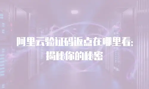 阿里云验证码返点在哪里看：揭秘你的秘密