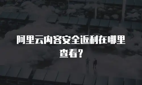阿里云内容安全返利在哪里查看？