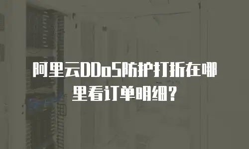 阿里云DDoS防护打折在哪里看订单明细？