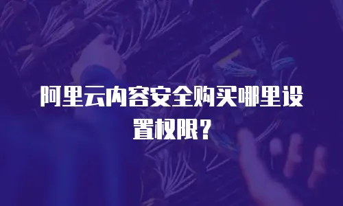 阿里云内容安全购买哪里设置权限？