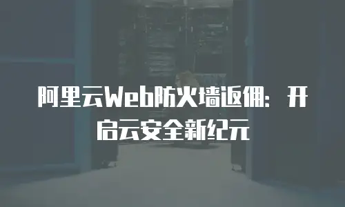 阿里云Web防火墙返佣：开启云安全新纪元
