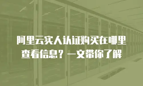 阿里云实人认证购买在哪里查看信息？一文带你了解
