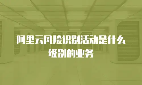 阿里云风险识别活动是什么级别的业务