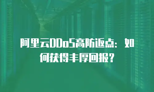 阿里云DDoS高防返点：如何获得丰厚回报？