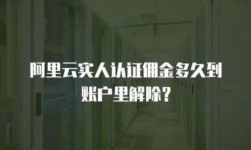 阿里云实人认证佣金多久到账户里解除？