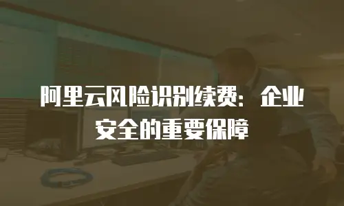 阿里云风险识别续费：企业安全的重要保障