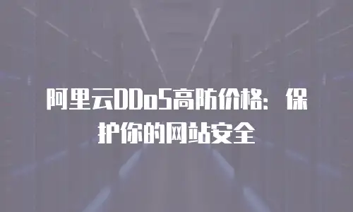 阿里云DDoS高防价格：保护你的网站安全