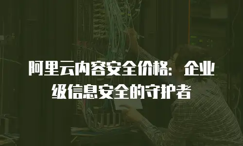 阿里云内容安全价格：企业级信息安全的守护者