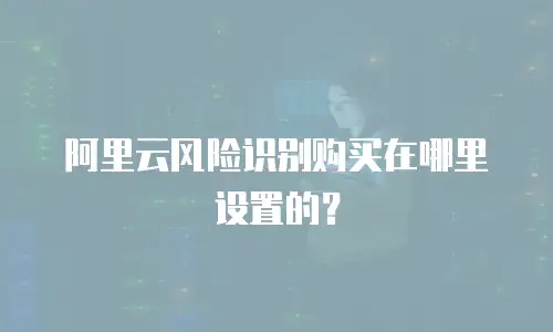 阿里云风险识别购买在哪里设置的？
