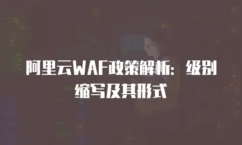 阿里云WAF政策解析：级别缩写及其形式