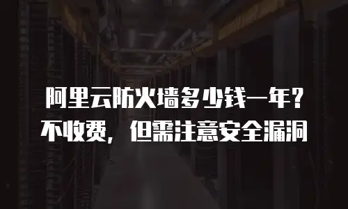 阿里云防火墙多少钱一年？不收费，但需注意安全漏洞
