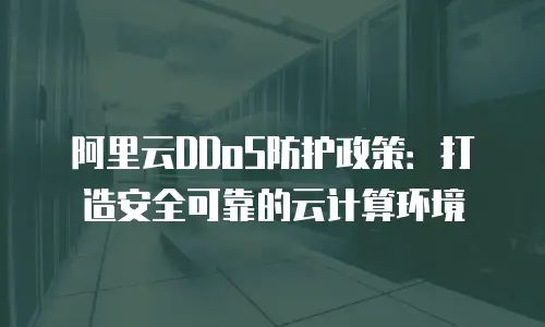 阿里云DDoS防护政策：打造安全可靠的云计算环境
