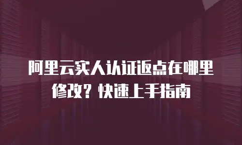 阿里云实人认证返点在哪里修改？快速上手指南
