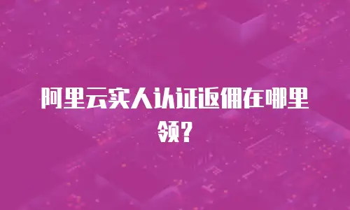 阿里云实人认证返佣在哪里领？