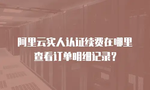 阿里云实人认证续费在哪里查看订单明细记录？
