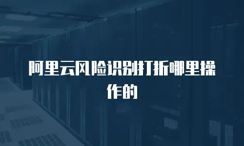 阿里云风险识别打折哪里操作的