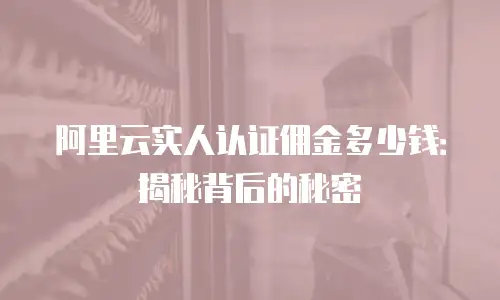 阿里云实人认证佣金多少钱：揭秘背后的秘密