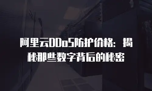 阿里云DDoS防护价格：揭秘那些数字背后的秘密