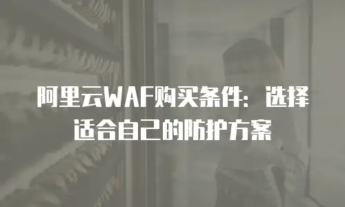 阿里云WAF购买条件：选择适合自己的防护方案