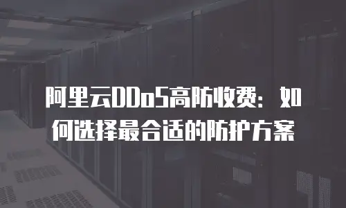 阿里云DDoS高防收费：如何选择最合适的防护方案