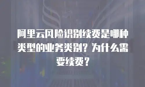 阿里云风险识别续费是哪种类型的业务类别？为什么需要续费？
