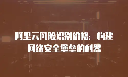 阿里云风险识别价格：构建网络安全堡垒的利器
