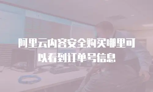 阿里云内容安全购买哪里可以看到订单号信息