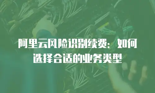 阿里云风险识别续费：如何选择合适的业务类型