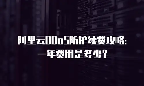 阿里云DDoS防护续费攻略：一年费用是多少？