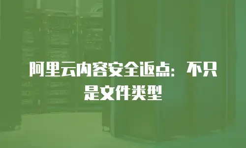阿里云内容安全返点：不只是文件类型