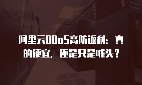 阿里云DDoS高防返利：真的便宜，还是只是噱头？