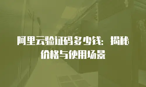 阿里云验证码多少钱：揭秘价格与使用场景