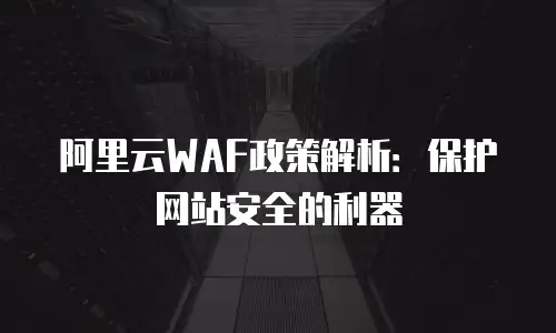 阿里云WAF政策解析：保护网站安全的利器