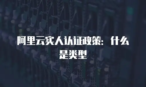 阿里云实人认证政策：什么是类型