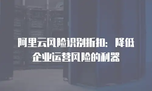 阿里云风险识别折扣：降低企业运营风险的利器