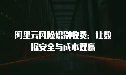 阿里云风险识别收费：让数据安全与成本双赢