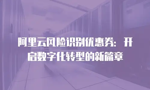 阿里云风险识别优惠券：开启数字化转型的新篇章