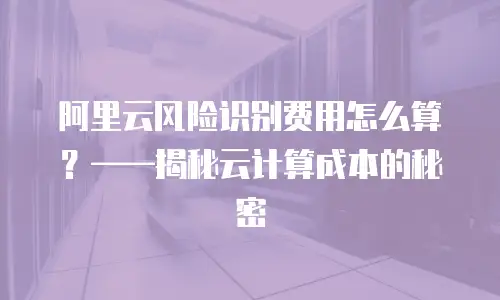 阿里云风险识别费用怎么算？&mdash;&mdash;揭秘云计算成本的秘密