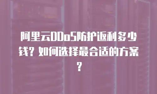 阿里云DDoS防护返利多少钱？如何选择最合适的方案？