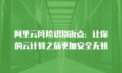 阿里云风险识别返点：让你的云计算之旅更加安全无忧