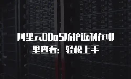 阿里云DDoS防护返利在哪里查看：轻松上手