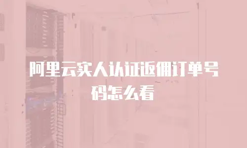 阿里云实人认证返佣订单号码怎么看