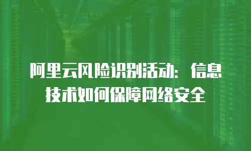 阿里云风险识别活动：信息技术如何保障网络安全