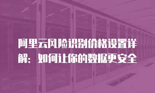 阿里云风险识别价格设置详解：如何让你的数据更安全
