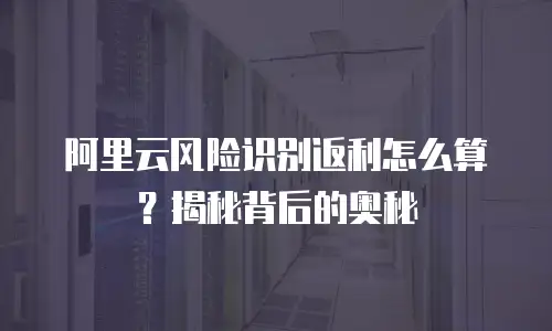 阿里云风险识别返利怎么算？揭秘背后的奥秘
