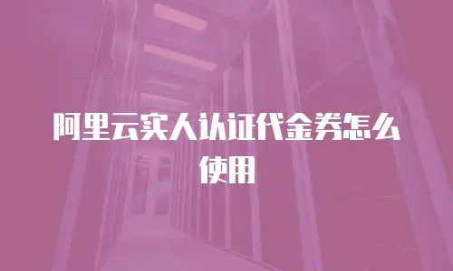 阿里云实人认证代金券怎么使用