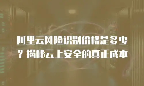 阿里云风险识别价格是多少？揭秘云上安全的真正成本